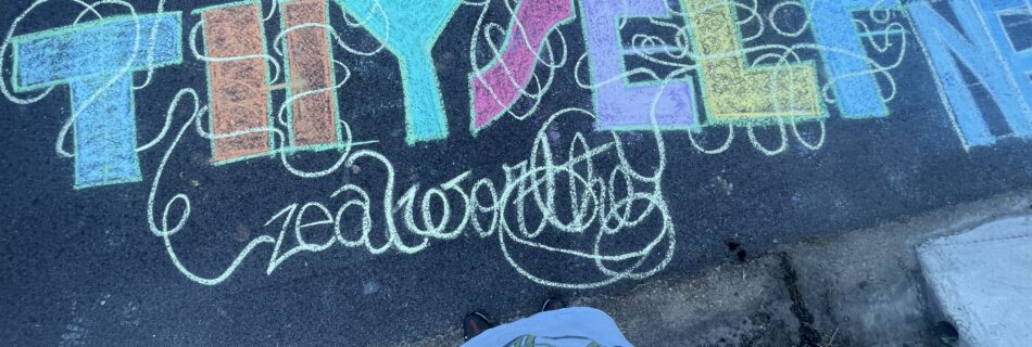 an image of a chalk drawing in a blocky font. the text reads "know thyself"